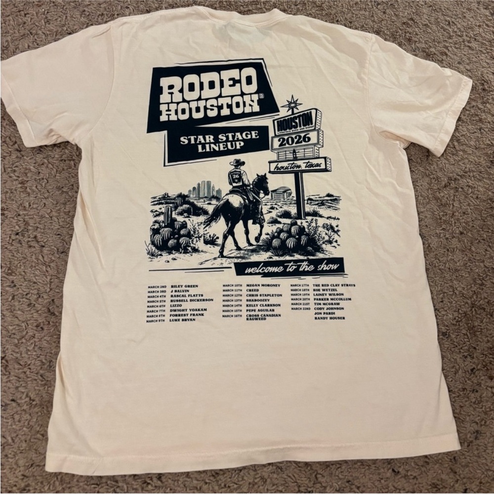 Official Houston Rodeo 2026 Lineup T-Shirt - Cream